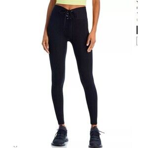 Year Of Ours Stretch Ribbed Lace Up Football Leggings XS Black